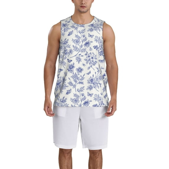Pofeuu Floral Butterfly Print Basketball Jersey, Shirts for Men Youth Basketball Jersey Crew Neck-X-Large