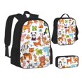 thumbnail image 1 of Pofeuu Floral Ditsy Print Backpack Travel Backpacks With Lunch Bag Pencil Bag Set 3 pcs Set Cartoon Backpack, 1 of 7