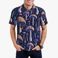 thumbnail image 1 of Pofeuu Floral Hippie Mushrooms Print Men's Loose Fit Midweight Short-Sleeve Pocket Polo-Medium, 1 of 6