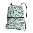 thumbnail image 1 of Pofeuu Floral In Blue Print Drawstring Backpack Water Resistant String Bag Sports Sackpack Gym Sack with Side Pocket for Men Women, 1 of 6