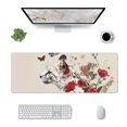 thumbnail image 1 of Pofeuu Floral Leopard Butterflies Print Desk Mat for Keyboard and Mouse，Computer Desk Matt for Desktop，Large Mouse Pad for Desk，Desk Pads on Top of Desks 12x31.5in, 1 of 8