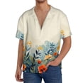 thumbnail image 1 of Pofeuu Floral Mountain Landscape Print Mens Casual Short Sleeve Shirts Beach Summer Spread Collar Pocket Tops Men's Casual Short-sleeved Shirt-XX-Large, 1 of 5