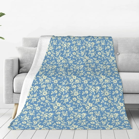 Pofeuu Floral Retro Style Print Ultra-Soft Micro Fleece Blanket,for Bed Or Sofa,All Season Throw Blankets Flannel Blanket-40"x30"