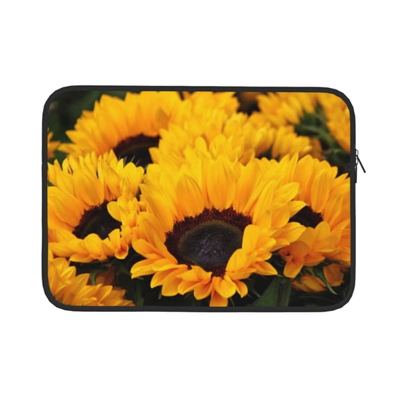 Pofeuu Flower Bush Sunflower Print Laptop Carrying Case,13-15-Inch Laptop and Tablet, Sleek Design, Durable and Water-Repellent Fabric, Business Casual or School-13 inch