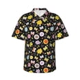 thumbnail image 1 of Pofeuu Flower Butterfly Print Hawaiian Shirt for Men Sleeves Casual Button Down Summer Beach Dress Shirts T-Shirts,Large, 1 of 7