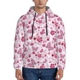 thumbnail image 1 of Pofeuu Flower Butterfly Print Mens Casual Hooded Collar Drawstring Hoodies Pullover Sweatshirts Casual Long Sleeve Shirts-4X-Large, 1 of 7