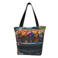 thumbnail image 1 of Pofeuu Flower Covered Vintage Car Print Women Fashion Shoulder Handbags Top Handle Satchel Bags Tote Shoulder Shopping Bag Stylish Canvas Tote Bag, 1 of 6