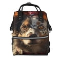 thumbnail image 1 of Pofeuu Flower Crown Dog Print Diaper Bag Backpack, Multifunction Travel Pack Maternity Baby Changing Bags, Large Capacity, Waterproof, 1 of 6