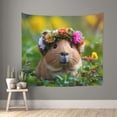 thumbnail image 1 of Pofeuu Flower Crown Guinea Pig Print Wall Tapestry Decoration Wall Hanging Tapestry 60 x 51 Inch, 1 of 6