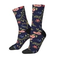 thumbnail image 1 of Pofeuu Flower Print Crew Socks, Adult Running Hiking Socks for Youth and Adult, 1 of 6