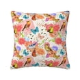 thumbnail image 1 of Pofeuu Flowers And Birds Watercolor Print Double-sided plush pillowcase Square Throw Pillow Covers Pillows Cover for Living Room Bedroom Sofa Couch Cushion Cover（No pillow core）-22"x22", 1 of 7