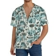 thumbnail image 1 of Pofeuu Flowers In Vintage Print Mens Casual Short Sleeve Shirts Beach Summer Spread Collar Pocket Tops Men's Casual Short-sleeved Shirt-Large, 1 of 5