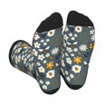 thumbnail image 1 of Pofeuu Flowers and Bee Print Crew Socks, Adult Running Hiking Socks for Youth and Adult, 1 of 7