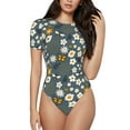 thumbnail image 1 of Pofeuu Flowers and Bee Print Short Sleeve Body Suits Women Round Neck Bodysuits for Women Onesie Adult Set Body Suit-XX-Large, 1 of 7