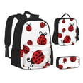 thumbnail image 1 of Pofeuu Fly Flying Ladybug Print Backpack Travel Backpacks With Lunch Bag Pencil Bag Set 3 pcs Set Cartoon Backpack, 1 of 7