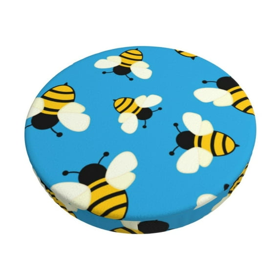 Pofeuu Flying Bees Print Round Bar Stool Covers - Super Soft and Washable Elastic Stool Cushion Slipcover Easy Clean Velvet-14 inch