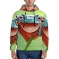 thumbnail image 1 of Pofeuu Flying Frog On Branch Print Mens Casual Hooded Collar Drawstring Hoodies Pullover Sweatshirts Casual Long Sleeve Shirts-X-Large, 1 of 7