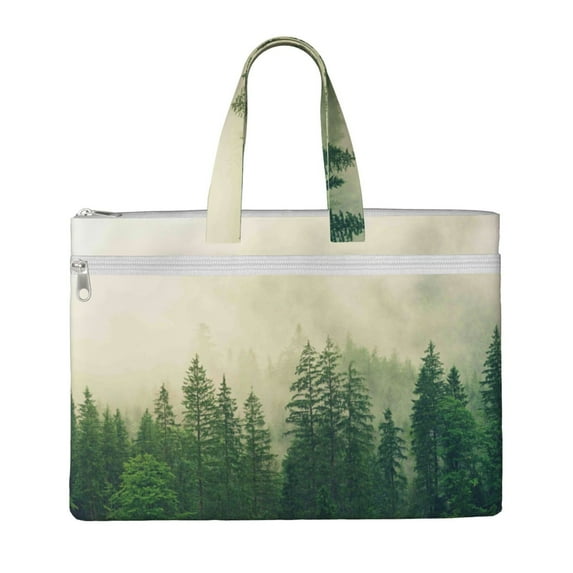 Pofeuu Fog Forest Print Laptop Bag Carrying - Computer Bag Laptop Case Shoulder Slim Work Travel