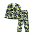thumbnail image 1 of Pofeuu Football Print Womens Pajamas Set Long Sleeve Sleepwear Button Down Nightwear Soft Pj Lounge Sets Button Down Pajamas Women-Medium, 1 of 7