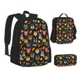 thumbnail image 1 of Pofeuu Forest Animal Faces Print Backpack Travel Backpacks With Lunch Bag Pencil Bag Set 3 pcs Set Cartoon Backpack, 1 of 7