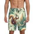 thumbnail image 1 of Pofeuu Forest squirrel surreal Print Men's Soft Woven Elastic Waistband Sleep Pajama Short-Large, 1 of 6