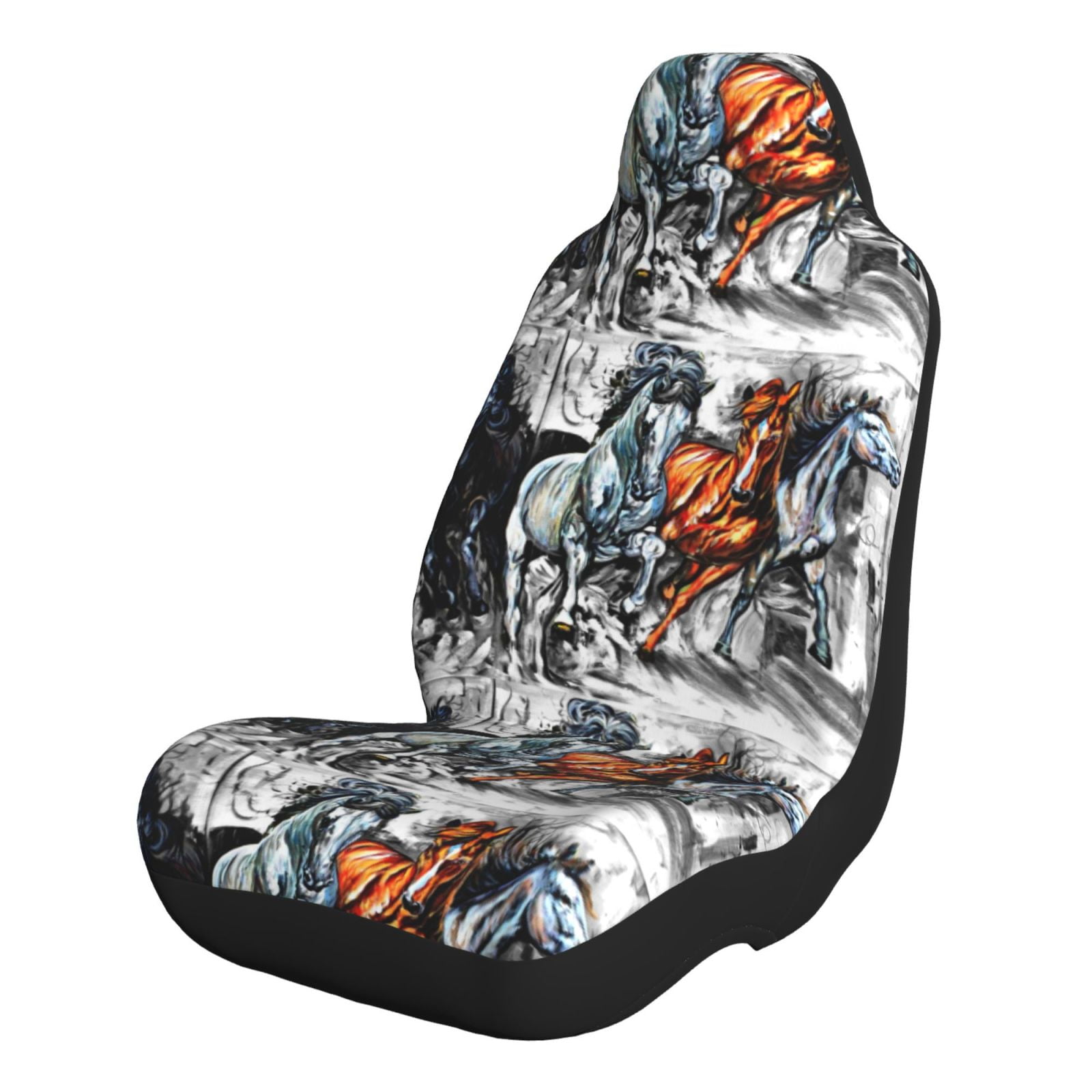 Pofeuu Four Running Horses Print Automotive Car Seat Covers Flat Cloth