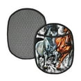 thumbnail image 1 of Pofeuu Four Running Horses Print Silicone Pot Mat Mitten With Hanging Loop Heat Resistant Oven Mitts Non-Slip Bbq Baking Smoking Potholders, 1 of 7