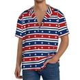 thumbnail image 1 of Pofeuu Fourth Of July Print Mens Casual Short Sleeve Shirts Beach Summer Spread Collar Pocket Tops Men's Casual Short-sleeved Shirt-Large, 1 of 5