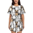 thumbnail image 1 of Pofeuu French Bulldog 2 Print Women's Pajama Set Short/Shorts Soft Button PJs Elastic Drawstring Waist Sleepwear-Small, 1 of 6