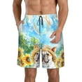 thumbnail image 1 of Pofeuu French Bulldog Sunflowers Bubbles Prin Men's Swim Trunks Quick Dry Bathing Suit Swimming Board Shorts Mesh Lining Beach Swimwear-Large, 1 of 6