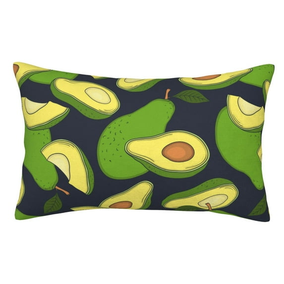 Pofeuu Fresh Avocado Print Polyester Microfiber Plush Pillowcases, Super Soft and Cozy Pillow Case Covers with Envelop Closure(Pillow core not included)-14"x20"