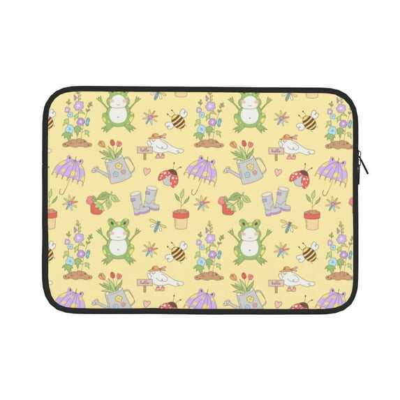 Pofeuu Frog Bee Print Laptop Carrying Case,13-15-Inch Laptop and Tablet, Sleek Design, Durable and Water-Repellent Fabric, Business Casual or School-15 inch