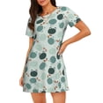 thumbnail image 1 of Pofeuu Frog And Dragonflies Print Women's Loose Fit Short Sleeve Nightgown, Comfortable Sleep Dress for Women, Casual Lounge Sleepwear, Soft Cotton Sleep Dress, 1 of 6