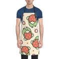 thumbnail image 1 of Pofeuu Frog Hold Strawberry Print Waterproof Apron with Pockets Adjustable Cooking Aprons Kitchen Bib for Baking Household Cleaning, 1 of 8