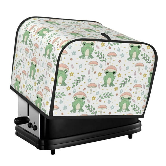 Pofeuu Frog and Mushrooms Print Toaster Cover 4 Slice, Bread Dust Cover & Fingerprint Protection, Kitchen Small Appliance Covers(Toaster Cover)