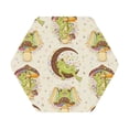 thumbnail image 1 of Pofeuu Frogs Print Leather Coasters Set of 6, Round Cups Mugs Mat Pad for Home Kitchen Heat Resistant Drink Coasters,Hexagon, 1 of 7