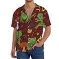 thumbnail image 1 of Pofeuu Frogs and Mushrooms Print Mens Casual Short Sleeve Shirts Beach Summer Spread Collar Pocket Tops Men's Casual Short-sleeved Shirt-3X-Large, 1 of 5