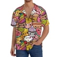 thumbnail image 1 of Pofeuu Fruit-Flavored Ice-Cream Print Mens Casual Short Sleeve Shirts Beach Summer Spread Collar Pocket Tops Men's Casual Short-sleeved Shirt-Small, 1 of 5