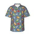 thumbnail image 1 of Pofeuu Fruit Ice Cream Print Hawaiian Shirt for Men Sleeves Casual Button Down Summer Beach Dress Shirts T-Shirts,X-Large, 1 of 7