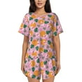 thumbnail image 1 of Pofeuu Fruit Print Women's Pajama Set Short/Shorts Soft Button PJs Elastic Drawstring Waist Sleepwear-4X-Large, 1 of 6
