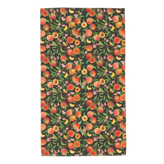 Pofeuu Fruits Peach Print Hand Towel 27.5" x 16" Soft Absorbent Towel for Bathroom SPA Gym Hotel