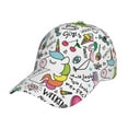 thumbnail image 1 of Pofeuu Fun Animal with Unicorn Print Adult Adjustable Embroidered Graphic Baseball Hat for Men and Women, 1 of 6