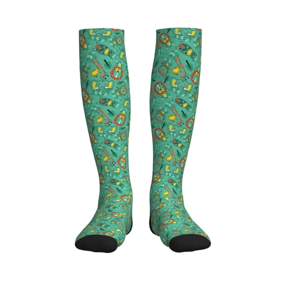 Pofeuu Funny Animals in Jungle Print Compression Socks for Women & Men Circulation - Best Support for Nurses,Running,Athletic,Sports