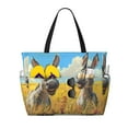 thumbnail image 1 of Pofeuu Funny Countryside Donkey Print Beach Bag,Waterproof Sandproof Beach Tote Bag, Large Capacity Foldable Beach Bags for Women, 1 of 7