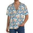 thumbnail image 1 of Pofeuu Funny Cute Healthy Teeth Print Mens Casual Short Sleeve Shirts Beach Summer Spread Collar Pocket Tops Men's Casual Short-sleeved Shirt-3X-Large, 1 of 5
