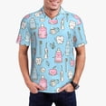 thumbnail image 1 of Pofeuu Funny Cute Teeth Print Men's Loose Fit Midweight Short-Sleeve Pocket Polo-X-Large, 1 of 6