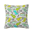 thumbnail image 1 of Pofeuu Funny Dinosaurs on Stripes Print Double-sided plush pillowcase Square Throw Pillow Covers Pillows Cover for Living Room Bedroom Sofa Couch Cushion Cover（No pillow core）-16"x16", 1 of 7