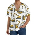 thumbnail image 1 of Pofeuu Funny Excavator Print Mens Casual Short Sleeve Shirts Beach Summer Spread Collar Pocket Tops Men's Casual Short-sleeved Shirt-Small, 1 of 5