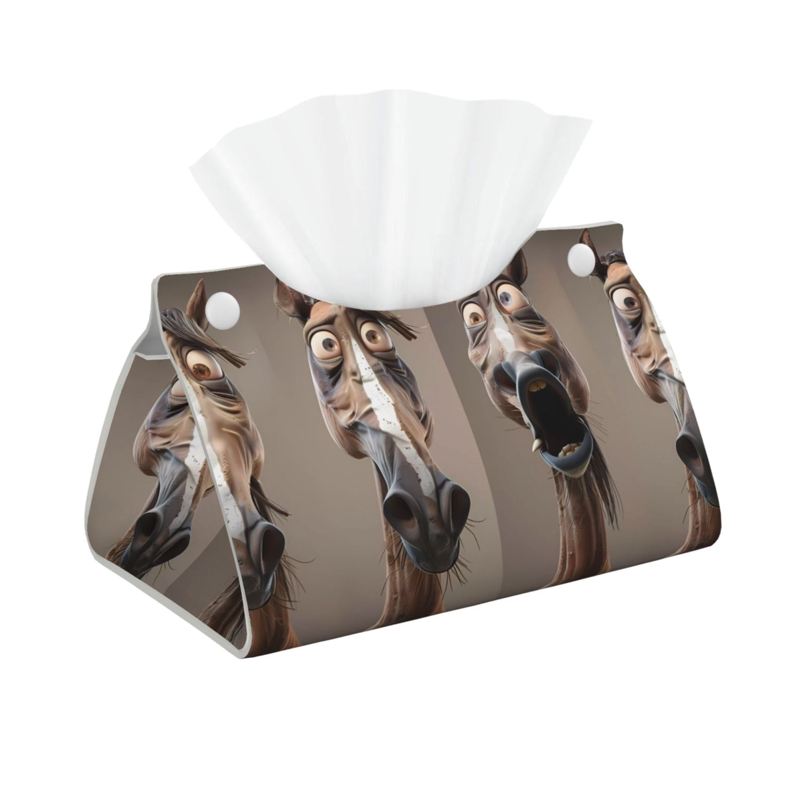Pofeuu Funny Horse Faces Expressions Print Tissue Box Cover, Modern ...