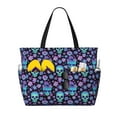 thumbnail image 1 of Pofeuu Funny Skull Flower Print Beach Bag,Waterproof Sandproof Beach Tote Bag, Large Capacity Foldable Beach Bags for Women, 1 of 7